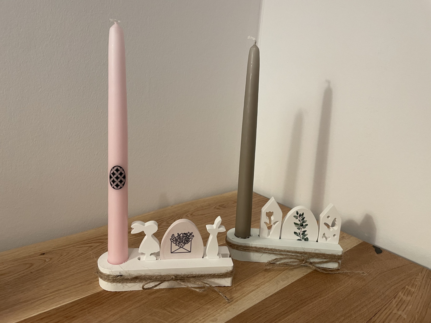 Kerzenhalter schmal mit Deko