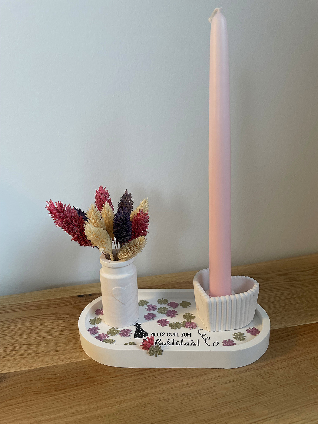 Herz-Glücksklee Tablett